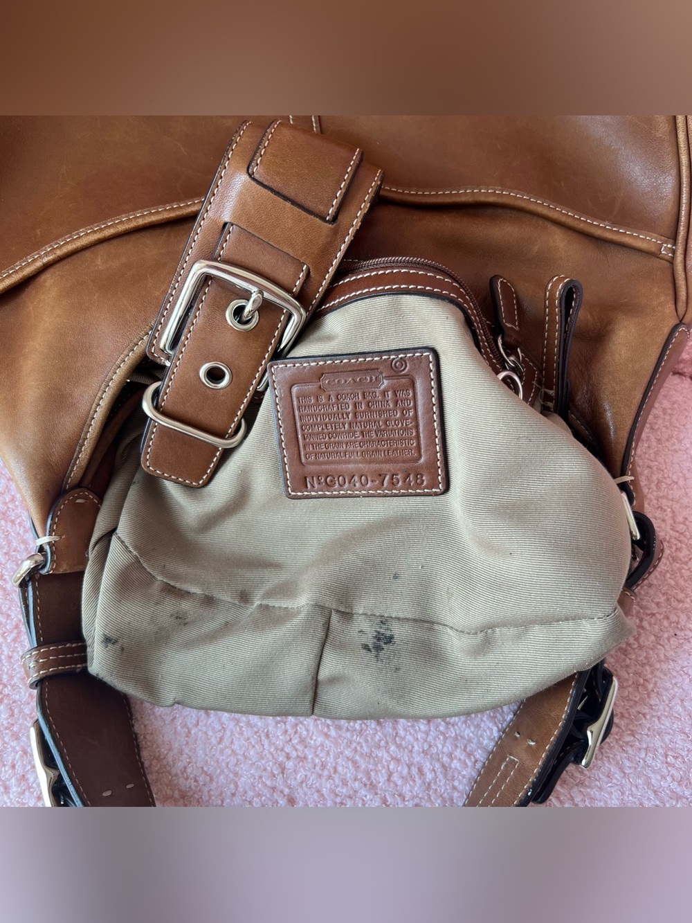 Vintage Coach Hamptons Leather Buckle Hobo Bag - Picture 6 of 7